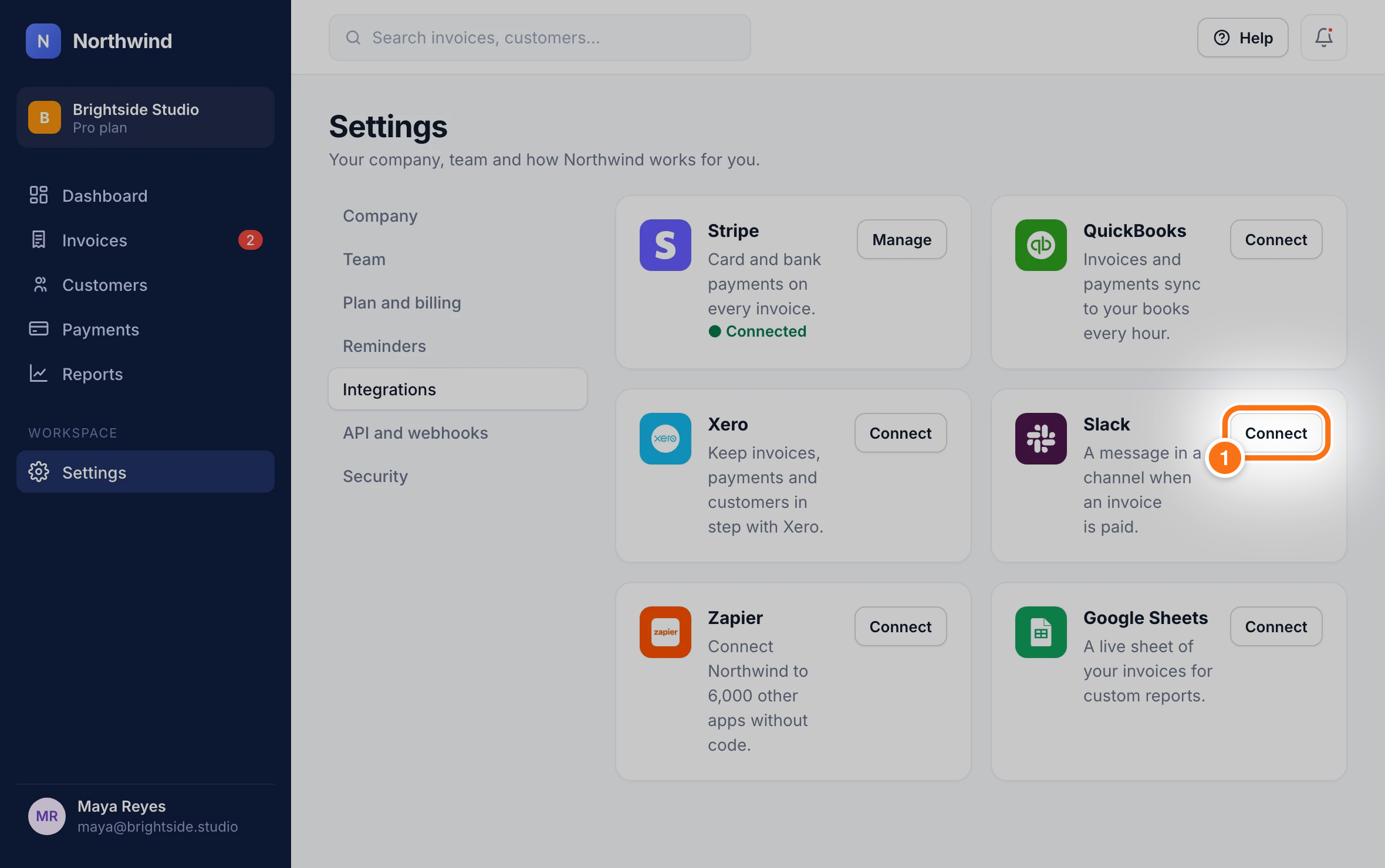 Connect Slack