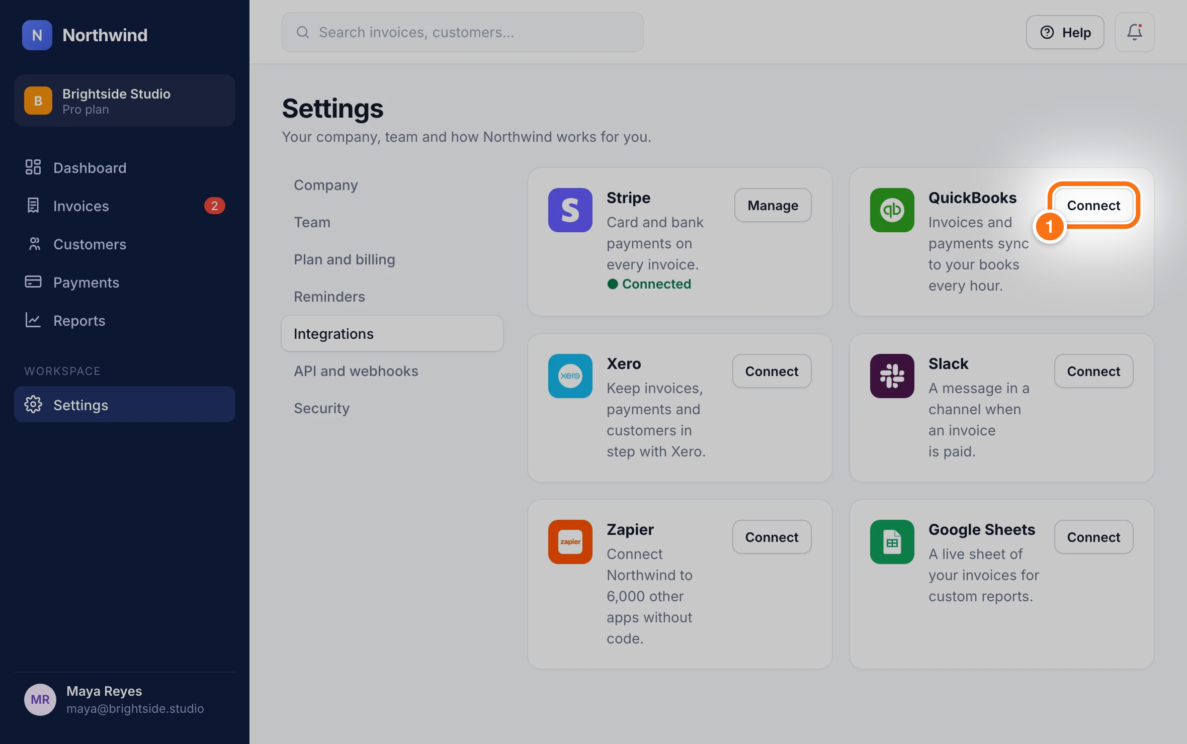Connect QuickBooks